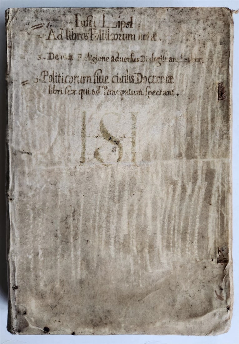 1623 ARISTOTLE antique POLITICORUM vellum bound w/ manuscript cover - 8