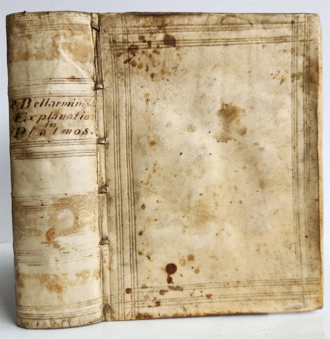 1619 EXPLANATIO in PSALMOS by ROBERT BELLARMINE antique vellum bound - 2