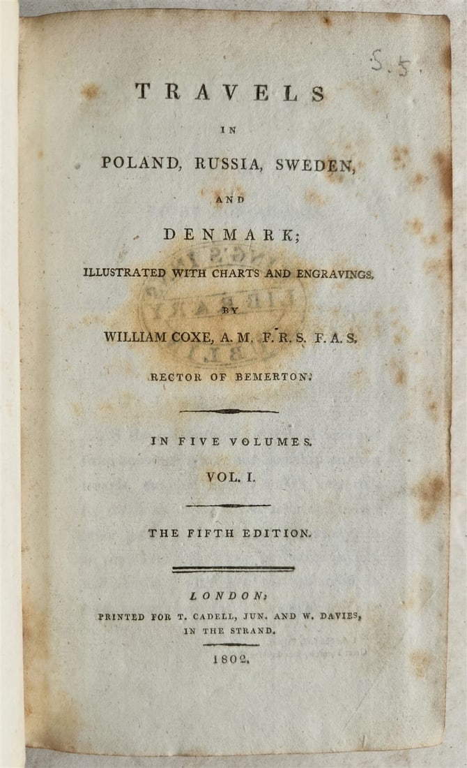 1802 TRAVELS in POLAND RUSSIA SWEDEN & DENMARK antique 5 VOLS W.COXE ILLUSTRATED - 4