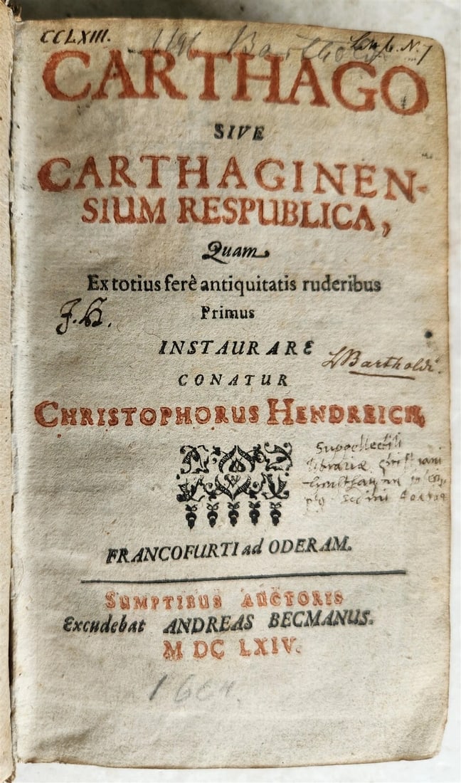 1664 CARTHAGO sive CARTHAGINENSIUM RESPUBLICA antique VELLUM BOUND in LATIN - 3