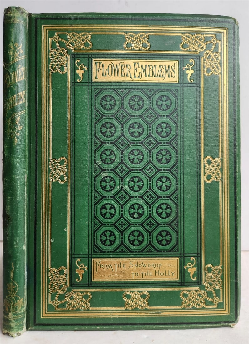 1871 FLOWER EMBLEMS ILLUSTRATED antique in ENGLISH - 3