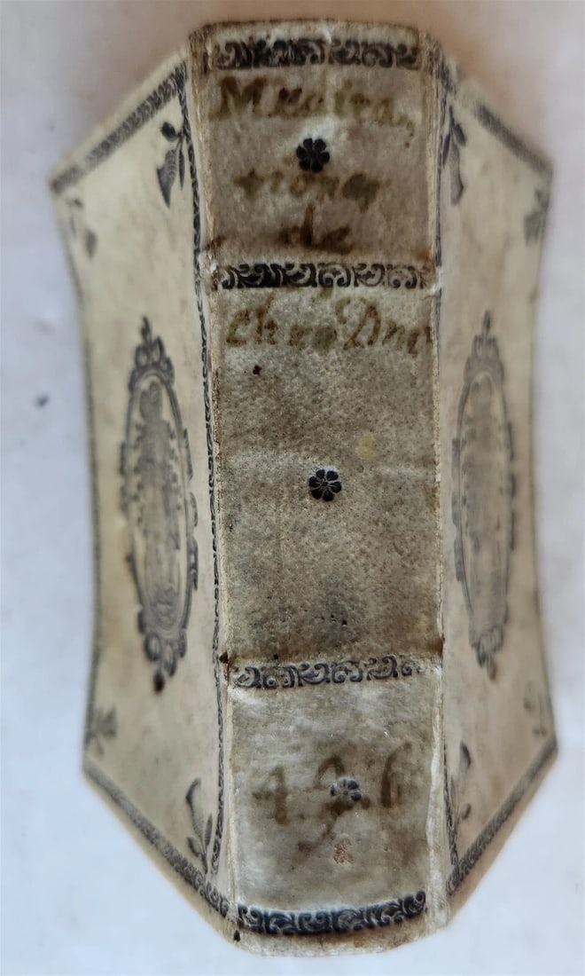 1633 AWESOME VELLUM BINDING antique PRAXIS MEDITANDI MYSTERIA Size 2.5 by 4" - 2
