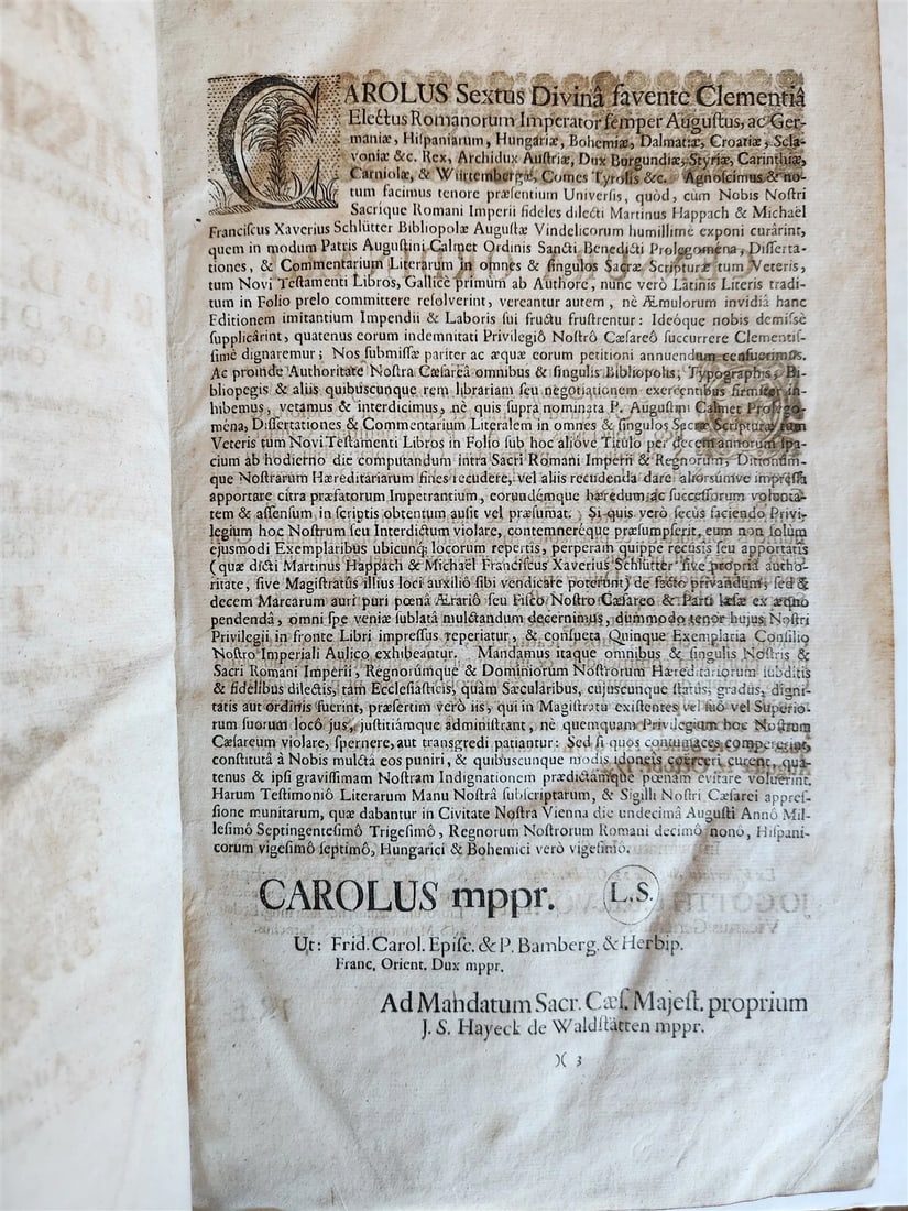 1732 PROLEGOMENA et DISSERTATIONES by AUGUSTINO CALMET antique FOLIO theology - 5