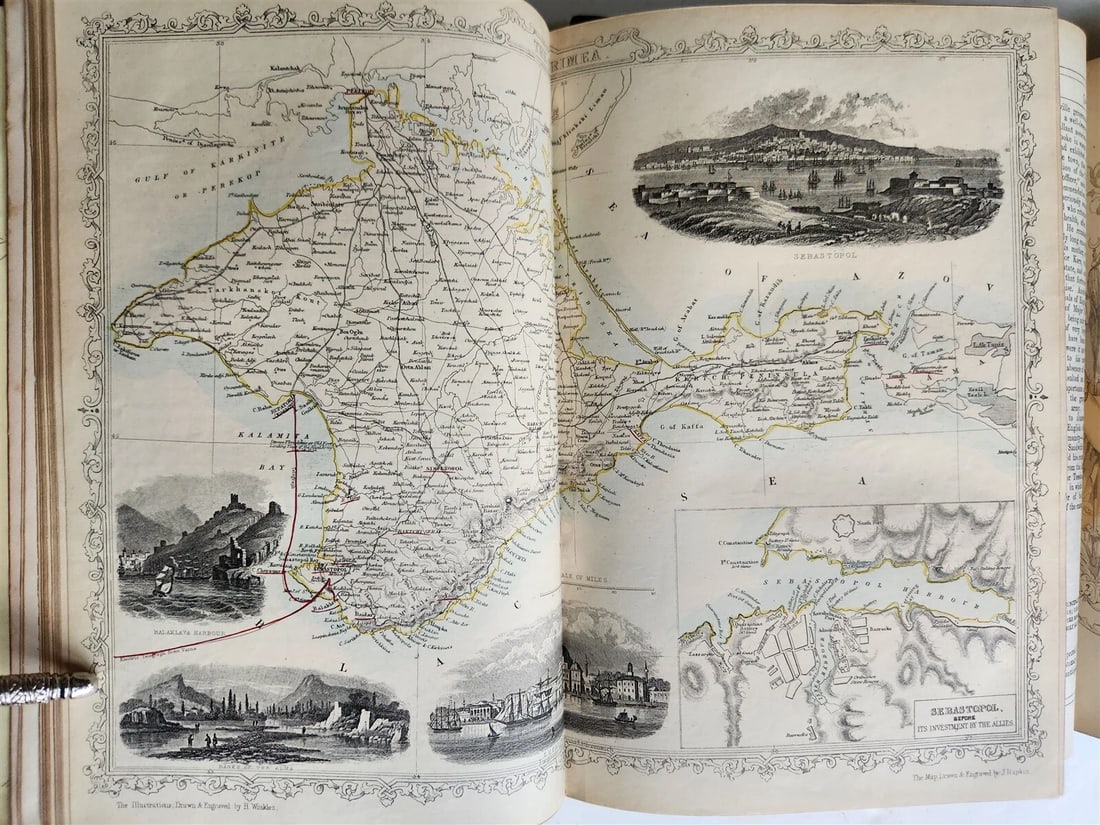 1855 HISTORY of the WAR WITH RUSSIA by HENRY TYRELL 3 VOLS antique ILLUSTRATED - 10