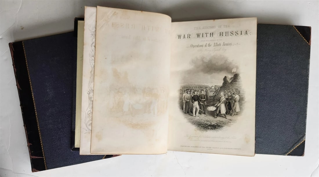 1855 HISTORY of the WAR WITH RUSSIA by HENRY TYRELL 3 VOLS antique ILLUSTRATED - 3