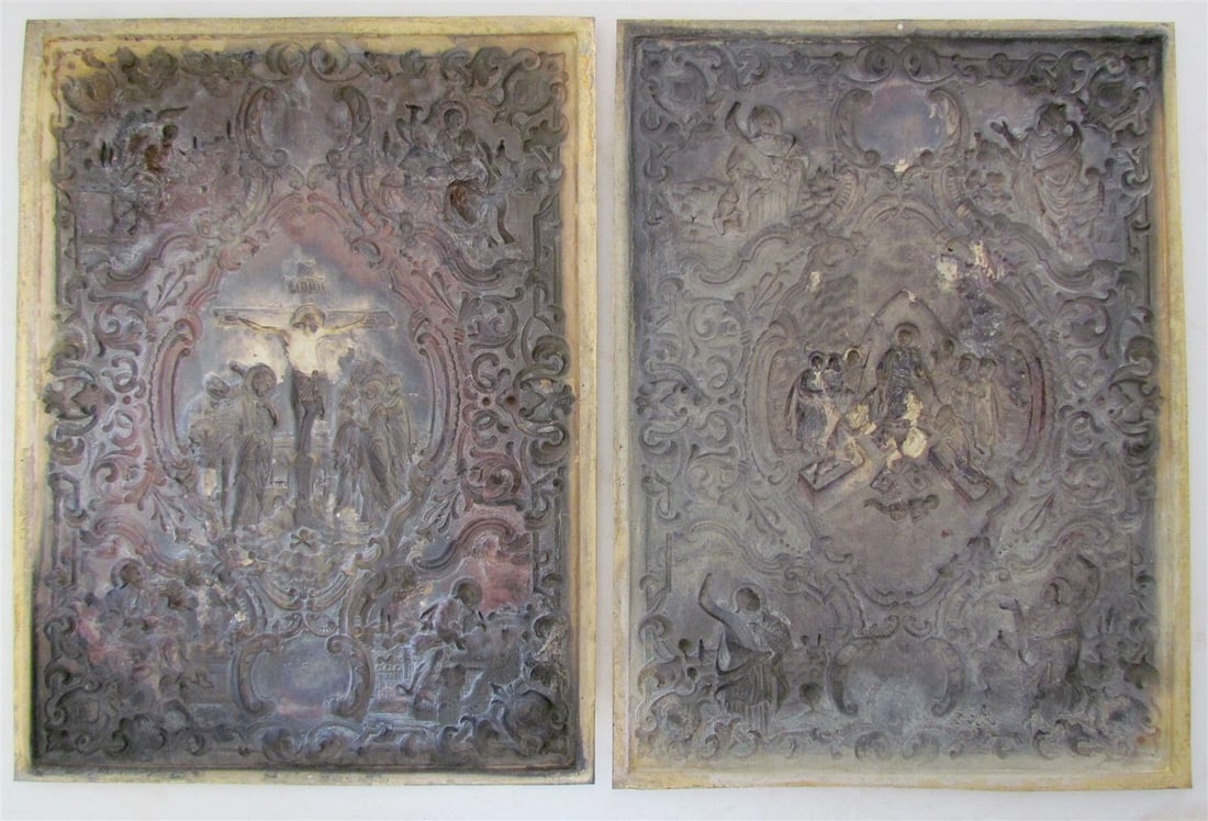 GREEK RUSSIAN ORTHODOX CHURCH GOSPEL GILT BRASS COVERS folio - 11