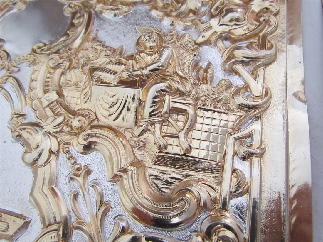 GREEK RUSSIAN ORTHODOX CHURCH GOSPEL GILT BRASS COVERS folio - 4