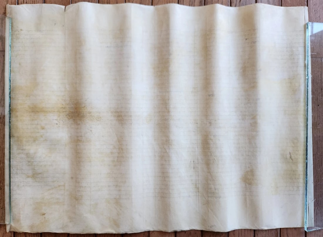 TORAH SCROLL FRAGMENT MANUSCRIPT on VELLUM antique BIBLE GENESIS ADAM & EVE - 8