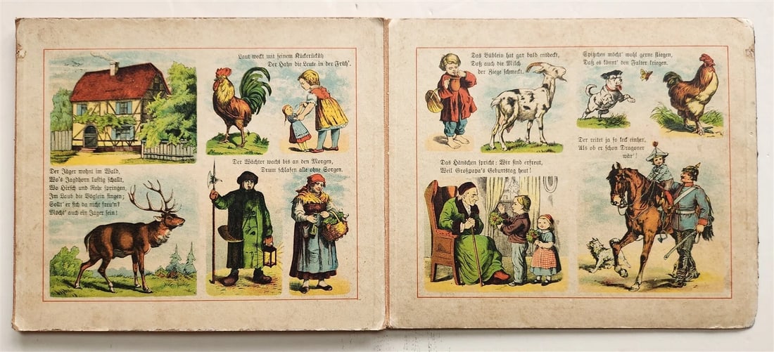 1900s antique ILLUSTRATED GERMAN CHILDREN BOOK NEUES BILDERALBUM accordion style - 5