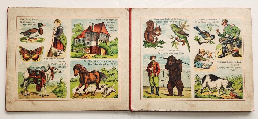 1900s antique ILLUSTRATED GERMAN CHILDREN BOOK NEUES BILDERALBUM accordion style - 7