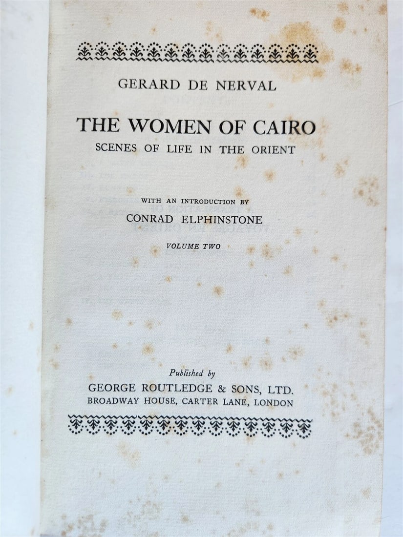 1929 WOMEN of CAIRO SCENES of LIFE in ORIENT 2 vols by GERARD DE NERVAL ANTIQUE - 3