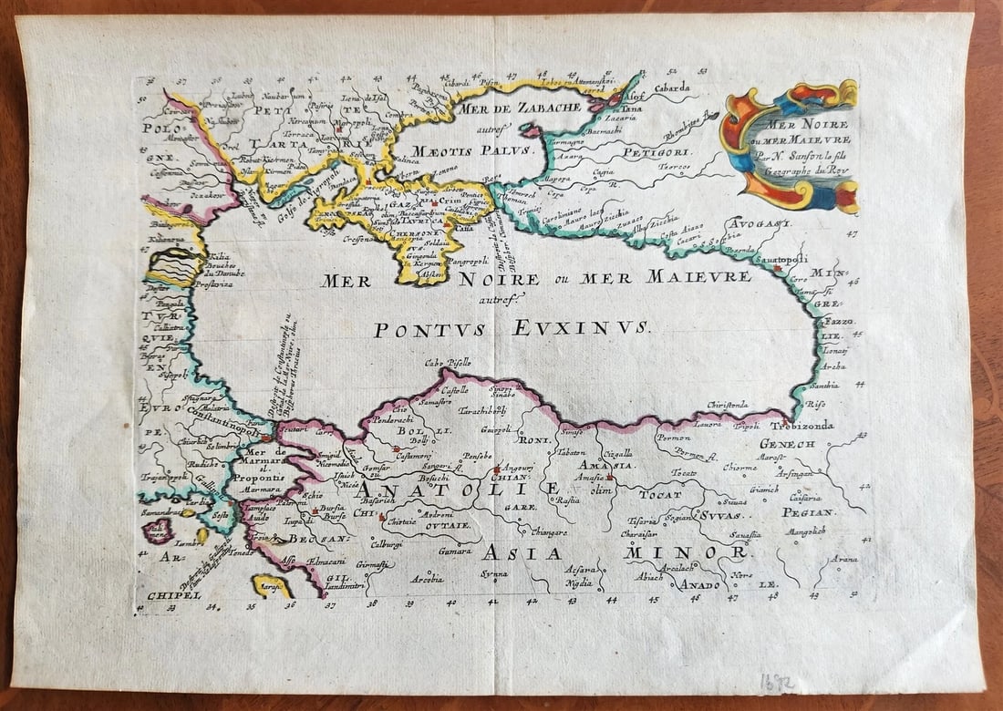 1683 MAP ANTIQUE BLACK SEA REGION RUSSIA ASIA MINOR TURKEY (1 of 2)