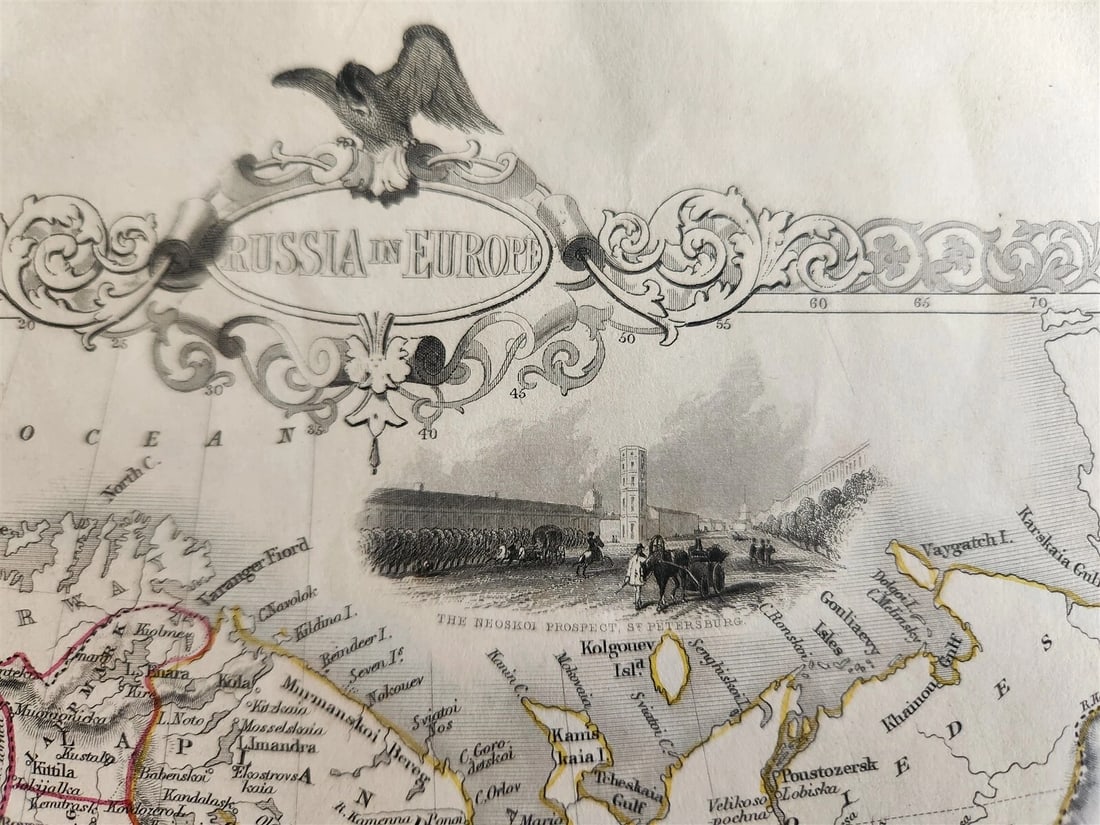 1851 RUSSIA in EUROPE antique MAP - 3