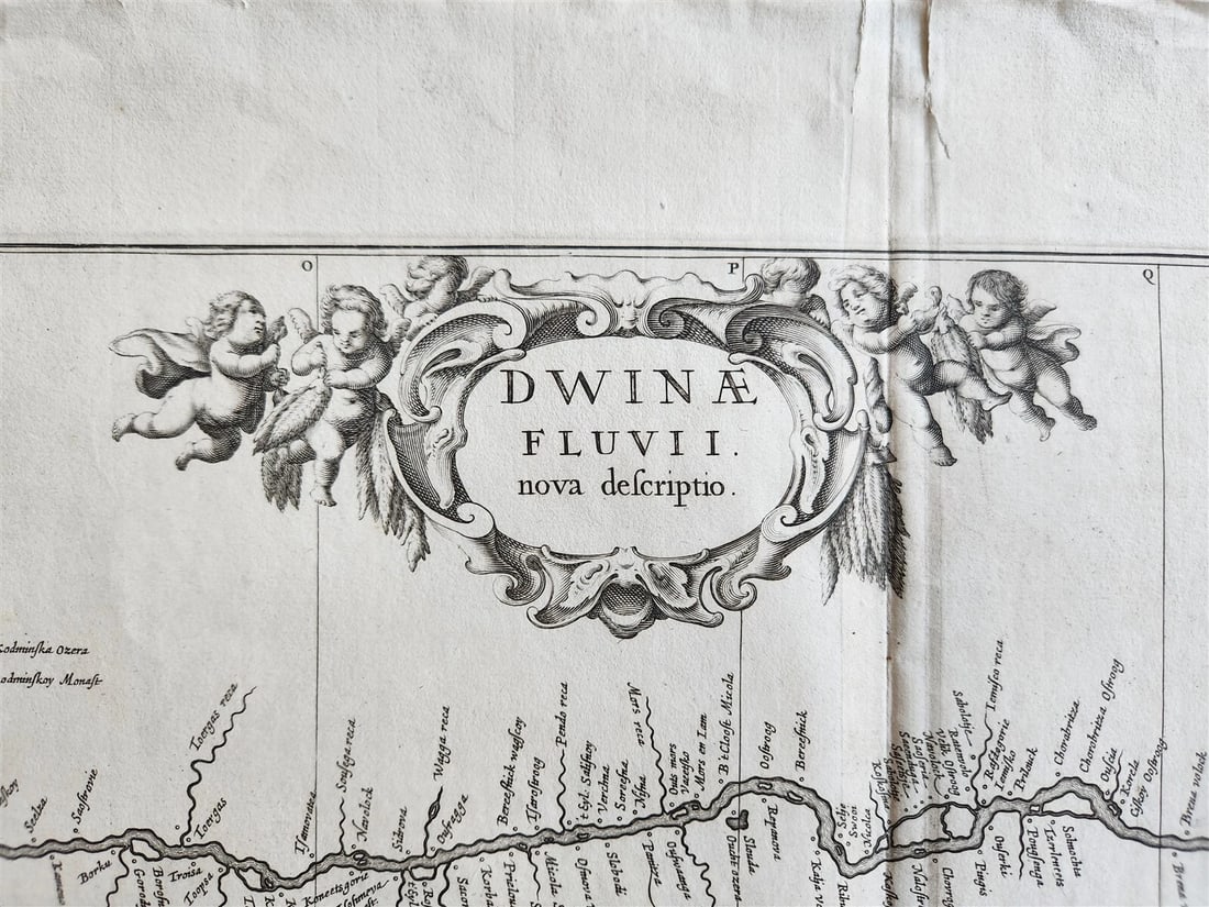 1680 MAP of NORTH RUSSIA antique DWINA FLUVII Nova Description 23 by 27" RARE - 2