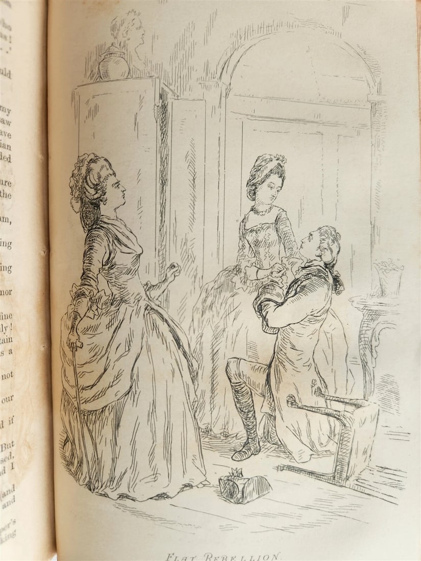 1858 THE VIRGINIANS by THACKERAY 2 VOLUMES antique Americana ILLUSTRATED - 12