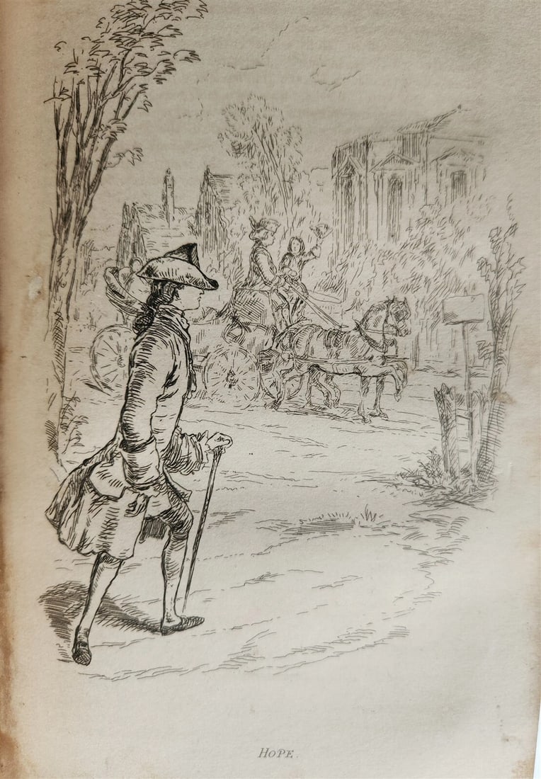 1858 THE VIRGINIANS by THACKERAY 2 VOLUMES antique Americana ILLUSTRATED - 14