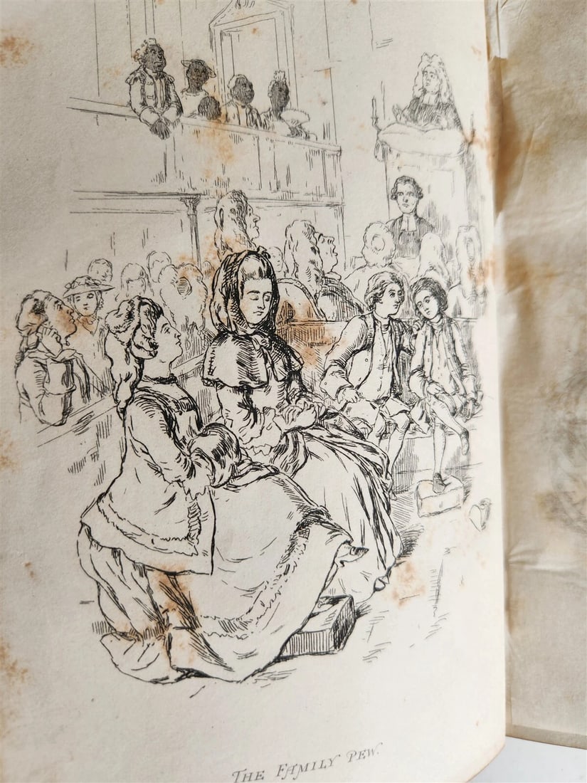 1858 THE VIRGINIANS by THACKERAY 2 VOLUMES antique Americana ILLUSTRATED - 3