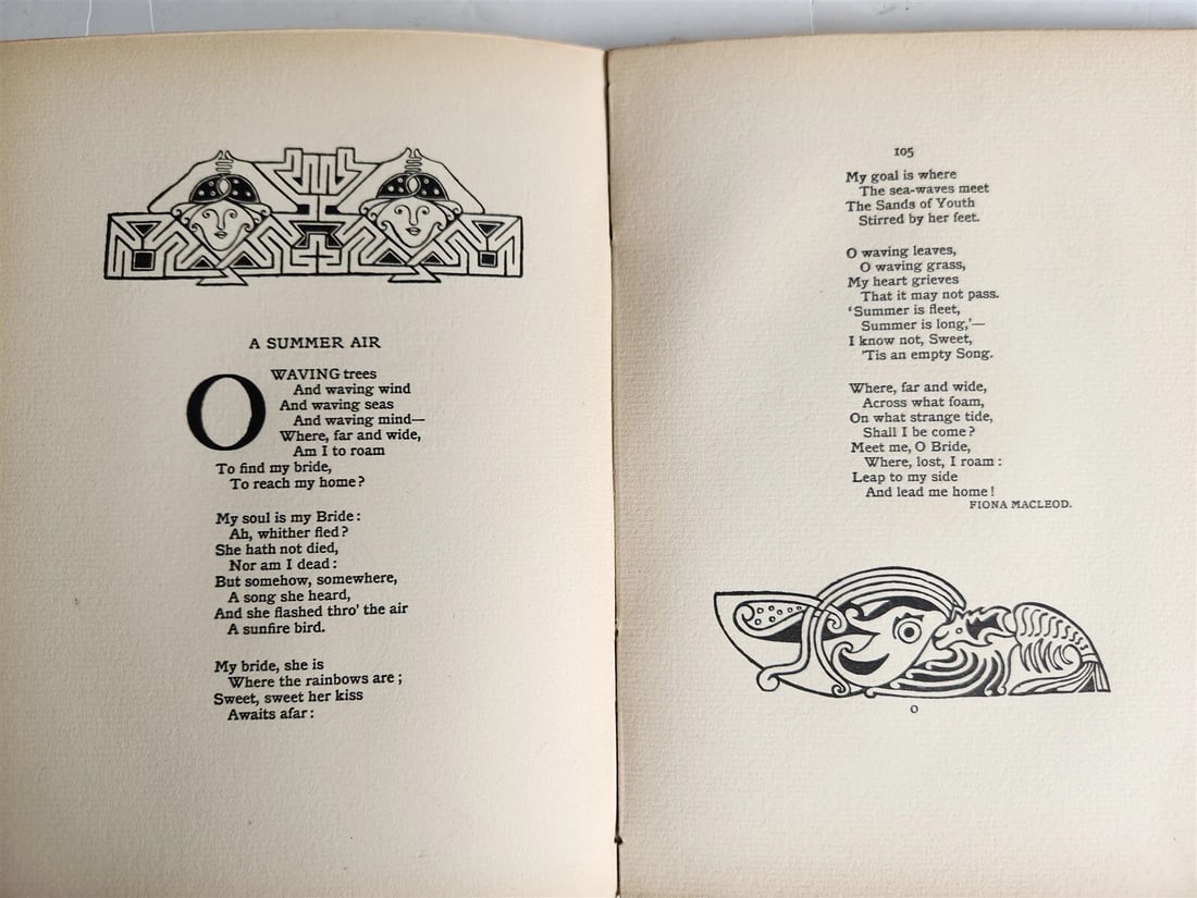 1896 EVERGREEN NORTHERN SEASONAL BOOK OF SUMMER antique ARTS & CRAFTS ILLUSTR. - 13