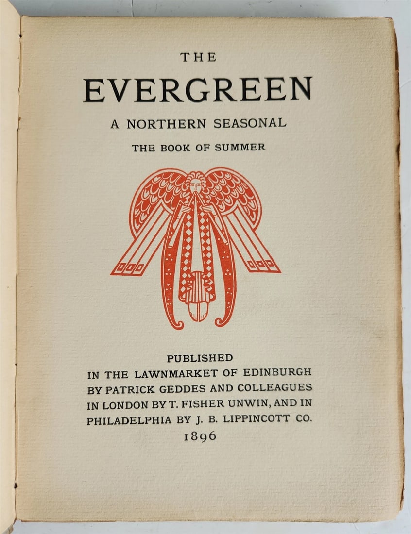 1896 EVERGREEN NORTHERN SEASONAL BOOK OF SUMMER antique ARTS & CRAFTS ILLUSTR. - 4