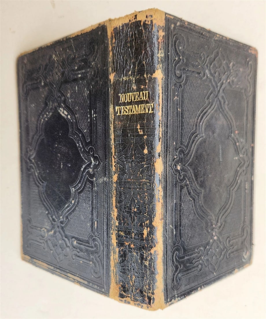 1866 BIBLE in FRENCH antique AMERICANA POST-CIVIL WAR New York - 2