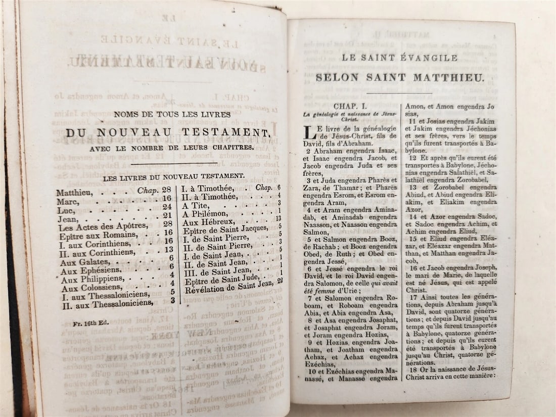 1866 BIBLE in FRENCH antique AMERICANA POST-CIVIL WAR New York - 4