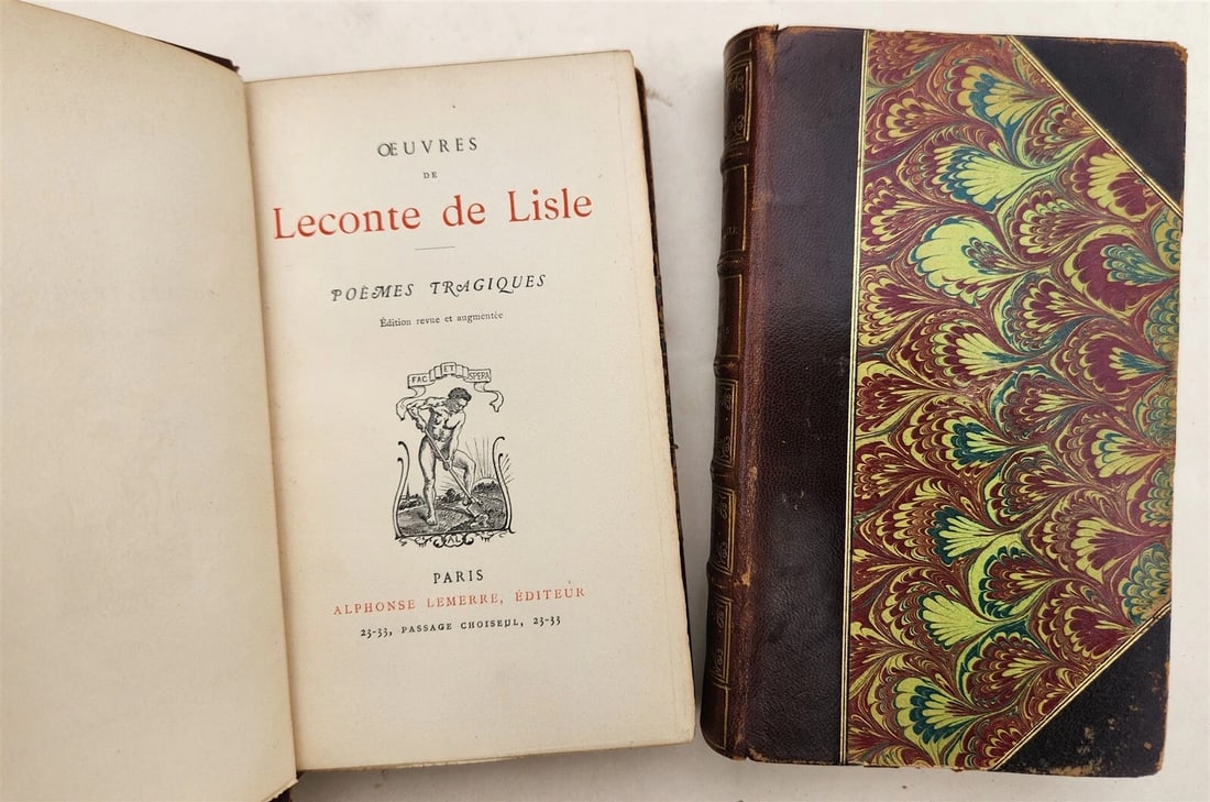1900s OEUVRES de LECONTE de LISLE POEMES ANTIQUES POETRY in FRENCH 2 VOLUMES (1 of 8)