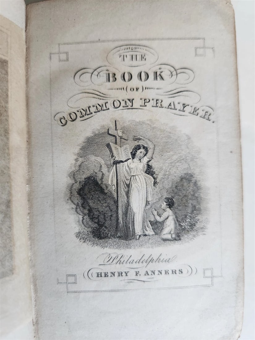1845 BOOK of COMMON PRAYER w/PSALTER antique PHILADELPHIA Americana FINE BINDING - 5