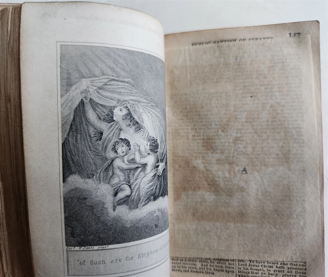 1845 BOOK of COMMON PRAYER w/PSALTER antique PHILADELPHIA Americana FINE BINDING - 8