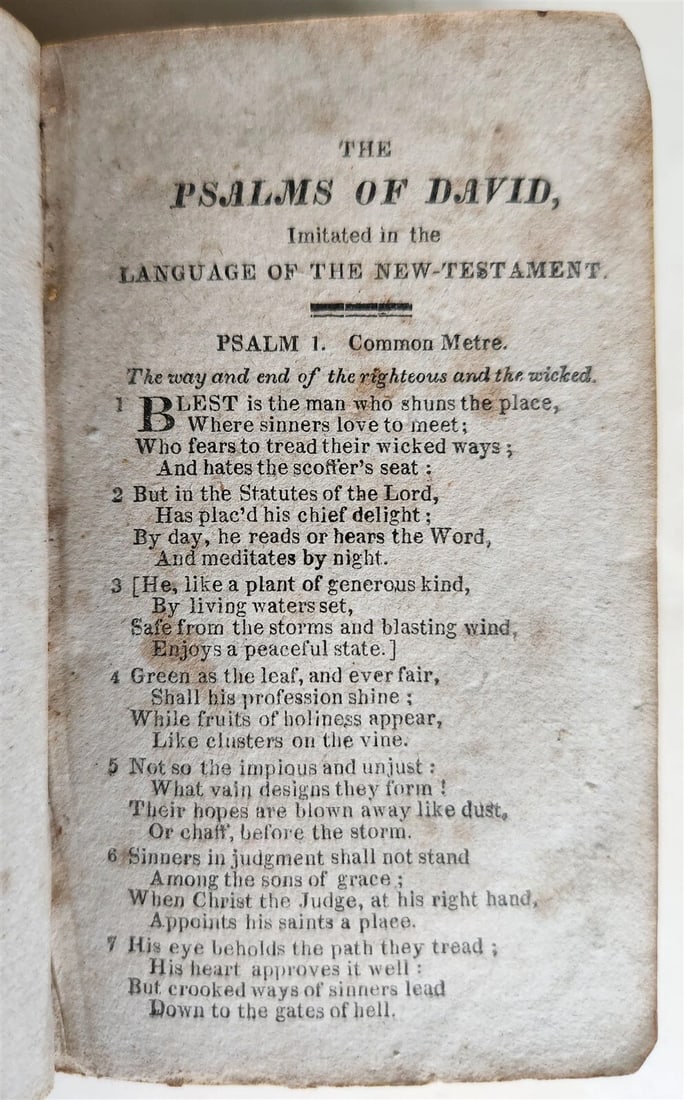 1816 PSALMS of DAVID in ENGLISH by I. WATTS antique NEW YORK AMERICANA (1 of 6)
