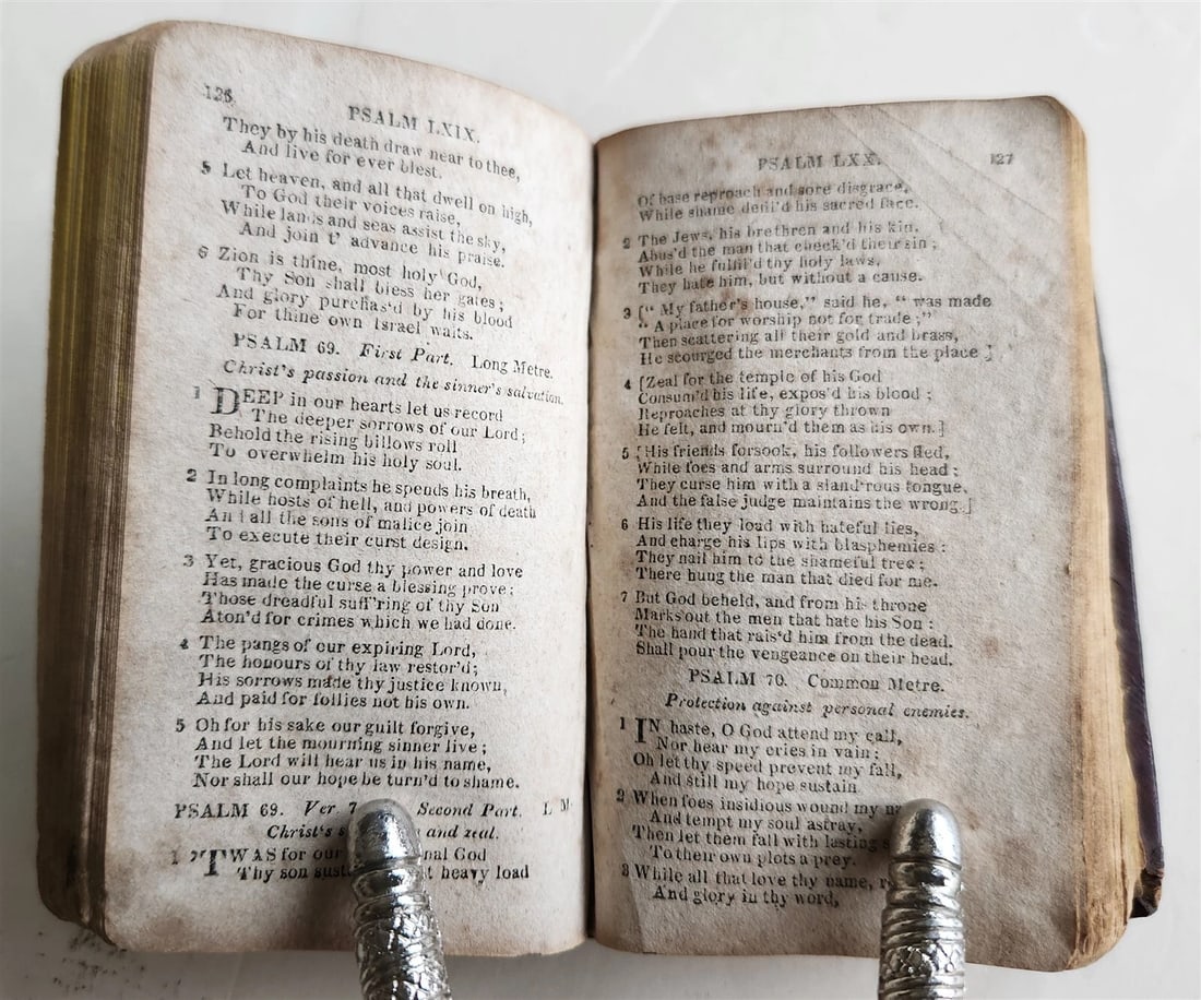 1816 PSALMS of DAVID in ENGLISH by I. WATTS antique NEW YORK AMERICANA - 5