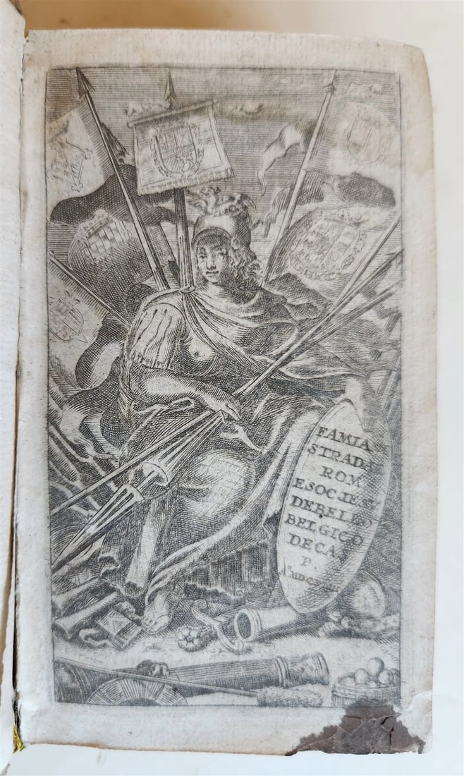 1653 BELLO BELGICO by FAMIAN STRADO antique VELLUM BOUND (1 of 9)