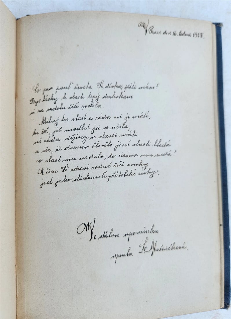 1912-18 ALBUM AMICORUM - MANUSCRIPT CZECH GERMAN BOOK antique POETRY ILLUSTRATED - 17