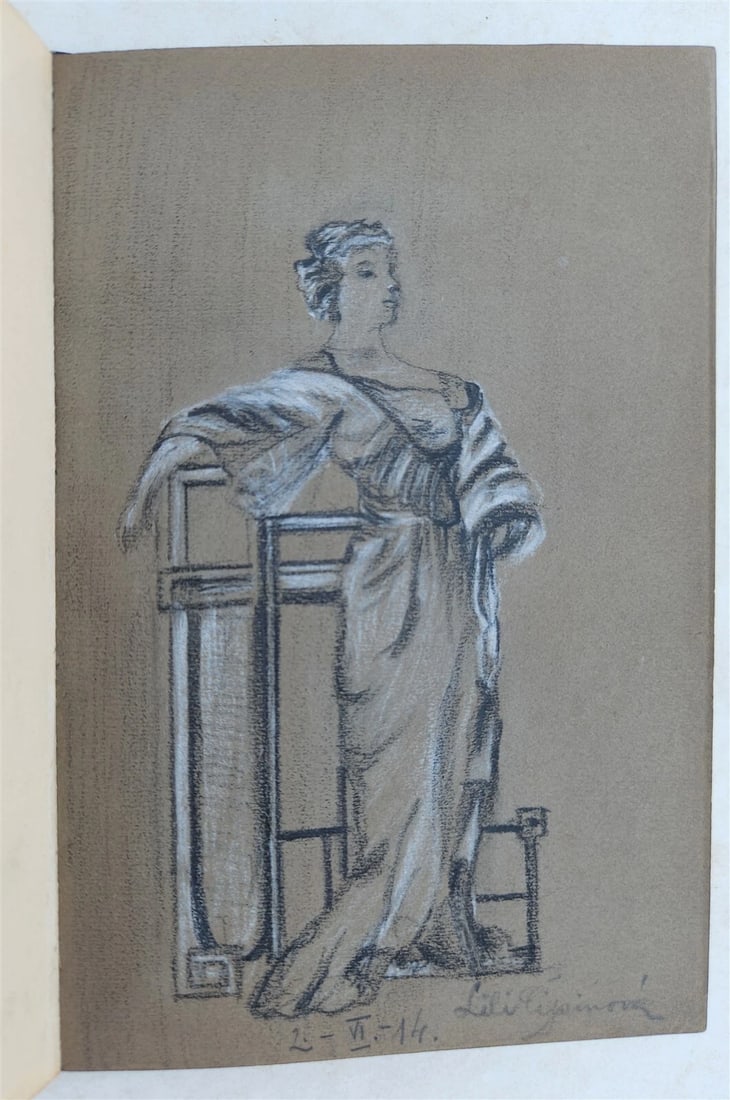 1912-18 ALBUM AMICORUM - MANUSCRIPT CZECH GERMAN BOOK antique POETRY ILLUSTRATED - 4