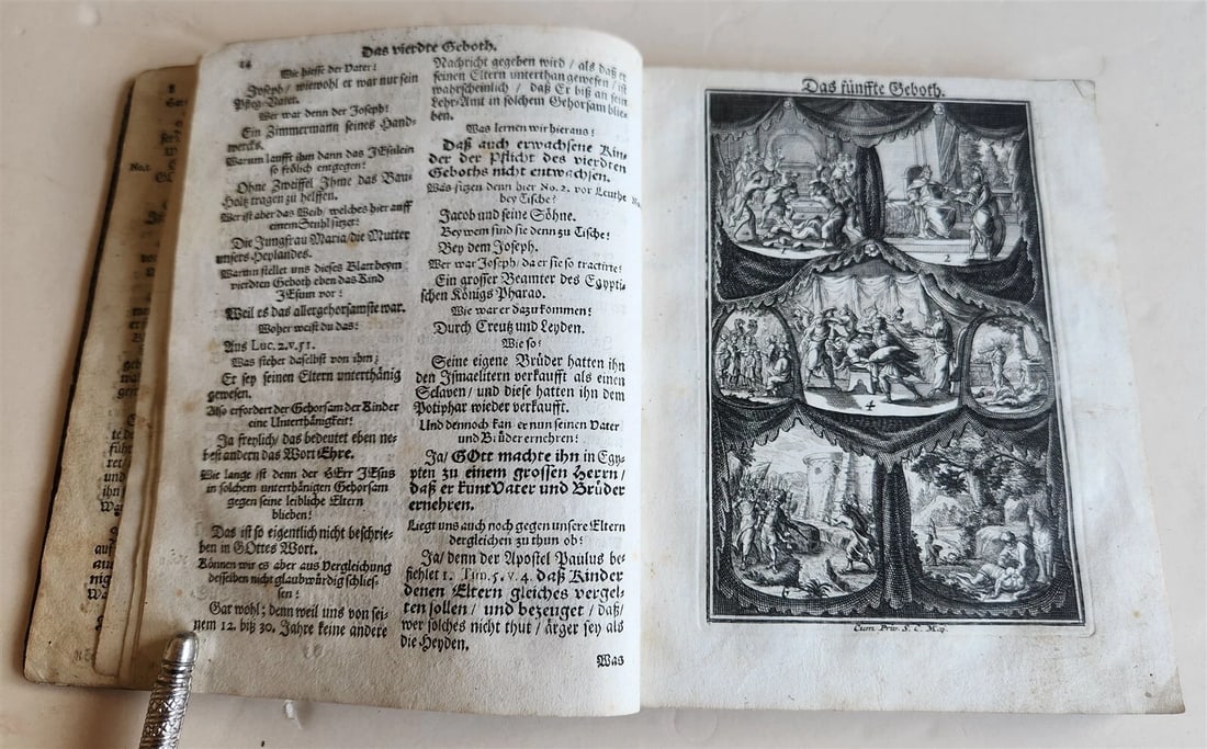 18th century ILLUSTRATED CATECHISM antique - 8
