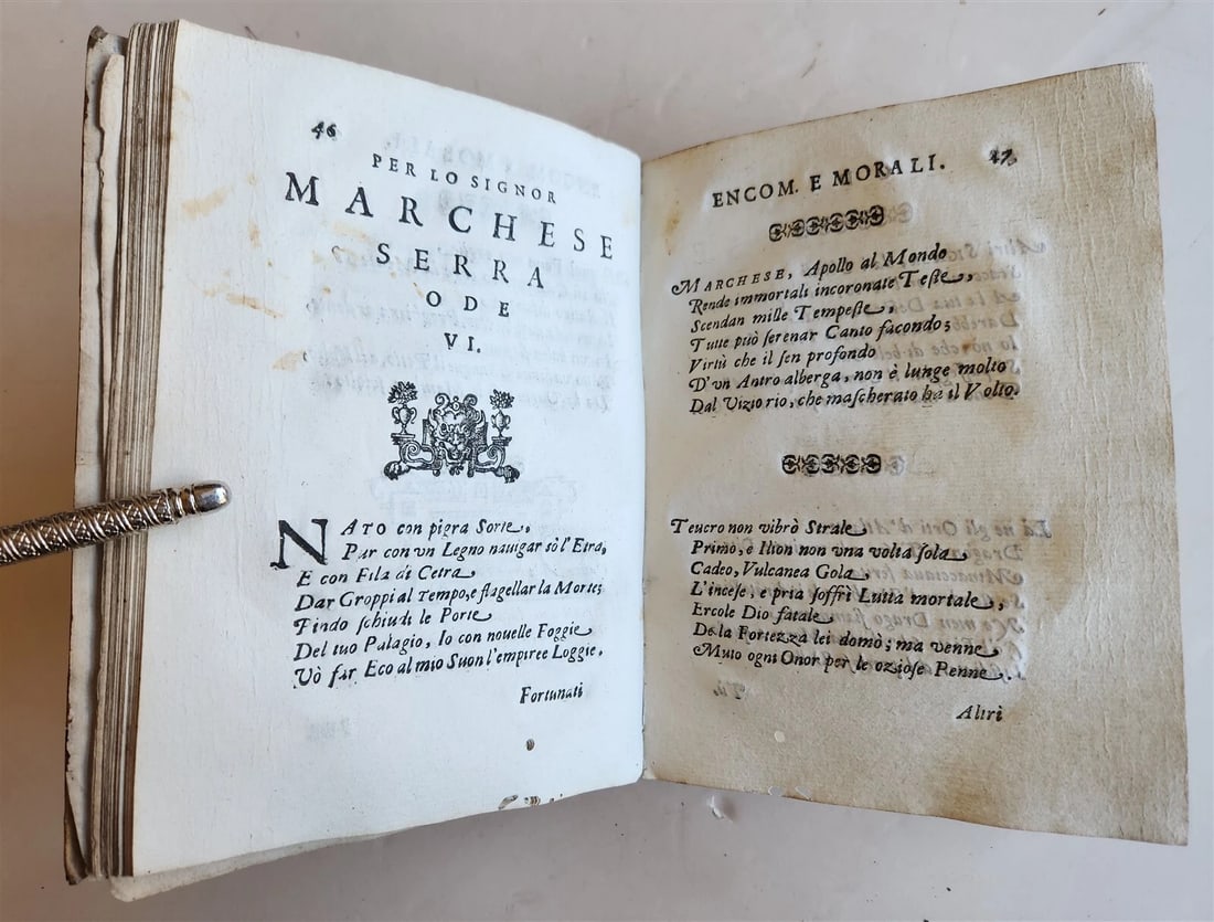 1635 POETRY in ITALIAN antique VELLUM BINDING - 5