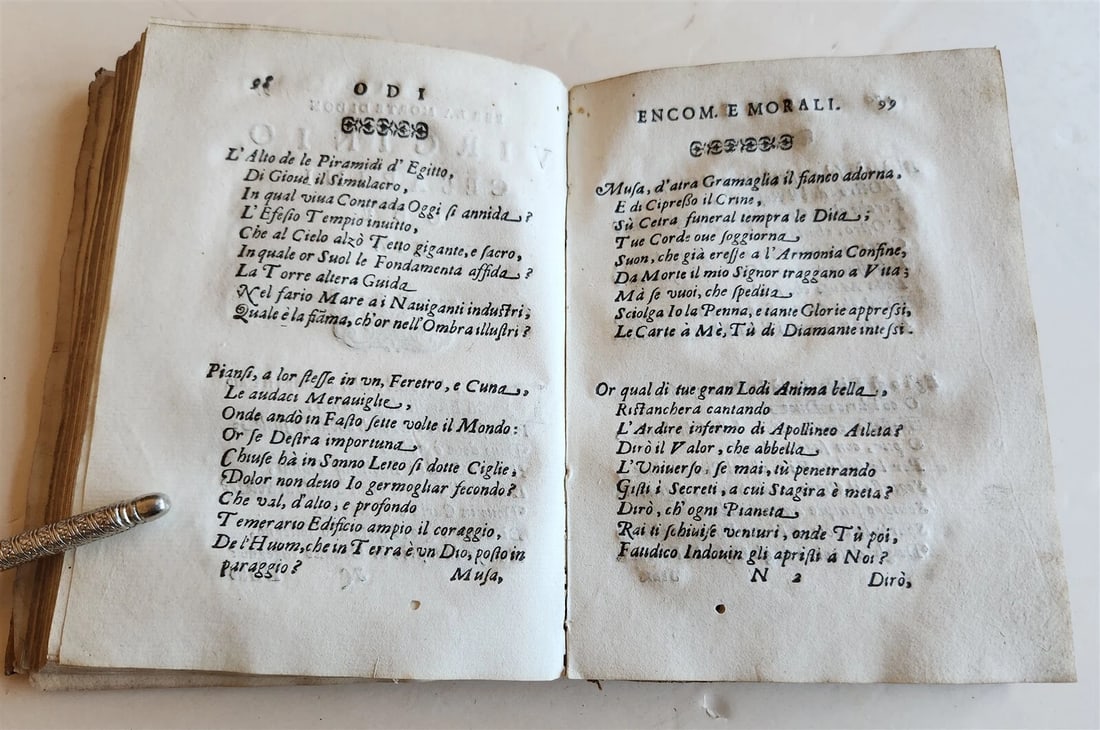 1635 POETRY in ITALIAN antique VELLUM BINDING - 8