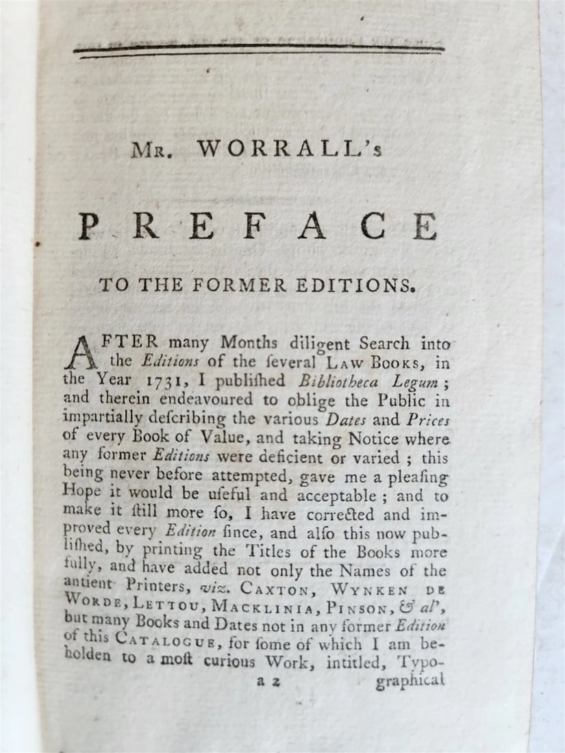 1788 CATALOG of ENGLISH LAW BOOKS antique RARE - 3