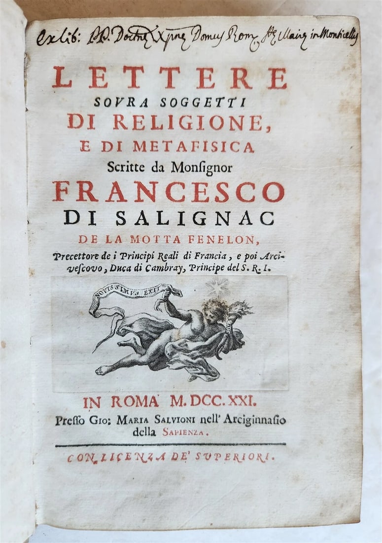 1721 LETTERE DI RELIGIONE e DI METAFISICA FRANCESCO di SALIGNAC antique VELLUM (1 of 11)