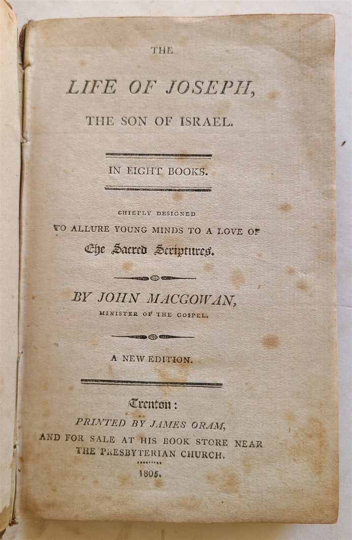 1805 LIFE of JOSEPH SON of ISRAEL antique TRENTON AMERICANA (1 of 4)