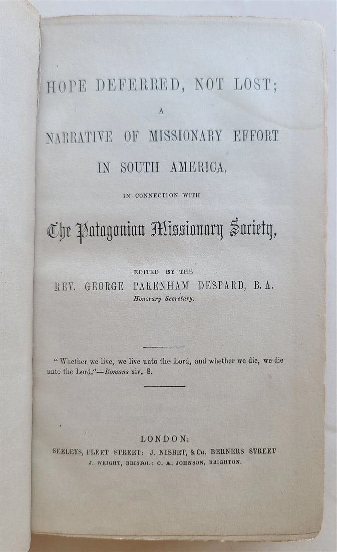 1852 PATAGONIAN MISSIONARY SOCIETY EFFORT in SOUTH AMERICA antique in ENGLISH - 2