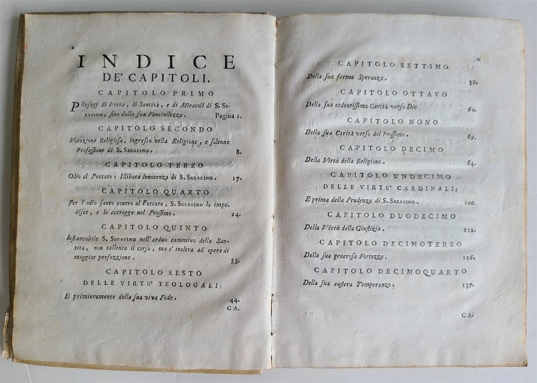 1768 RISTRETTO DELLA VITA DI SAN SERAFINO antique VELLUM BOUND in Italian - 4
