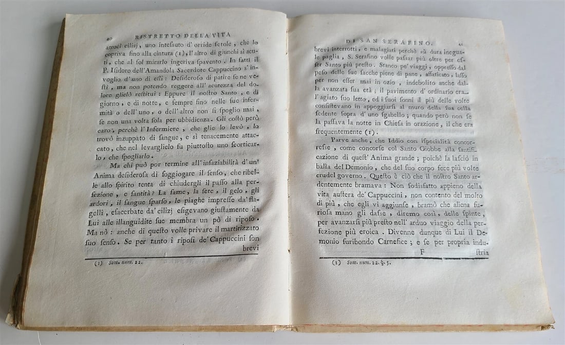 1768 RISTRETTO DELLA VITA DI SAN SERAFINO antique VELLUM BOUND in Italian - 5