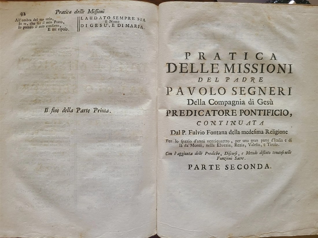 1765 QUARESIMALE DEL PADRE PAOLO SEGNERI antique VELLUM BOUND in Italian - 14
