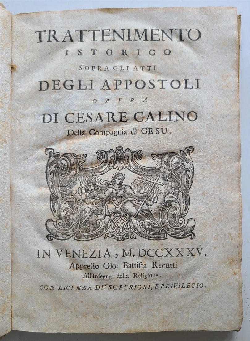 1735 TRATTENIMENTO ISTORICO SOPRA GLI ATTI DEGLI APOSTOLI antique VELLUM BOUND (1 of 7)