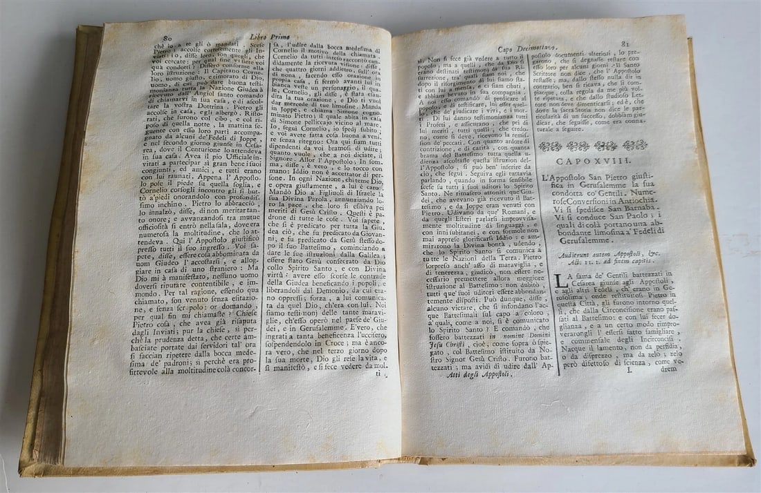 1735 TRATTENIMENTO ISTORICO SOPRA GLI ATTI DEGLI APOSTOLI antique VELLUM BOUND - 7