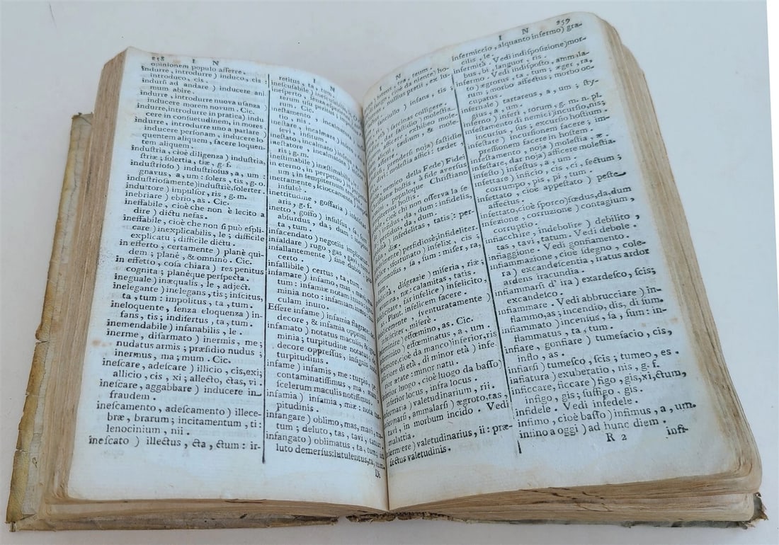 1736 ITALIAN DICTIONARY antique Nuovo Dizionario della lingua volgare, e latina - 6