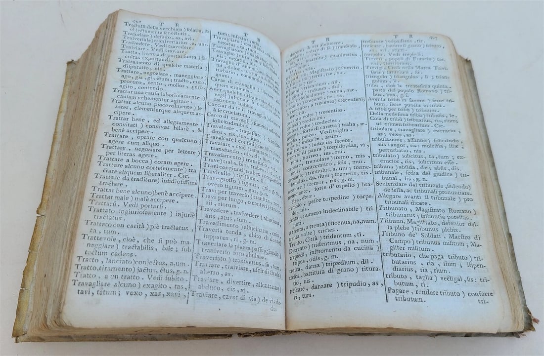 1736 ITALIAN DICTIONARY antique Nuovo Dizionario della lingua volgare, e latina - 8