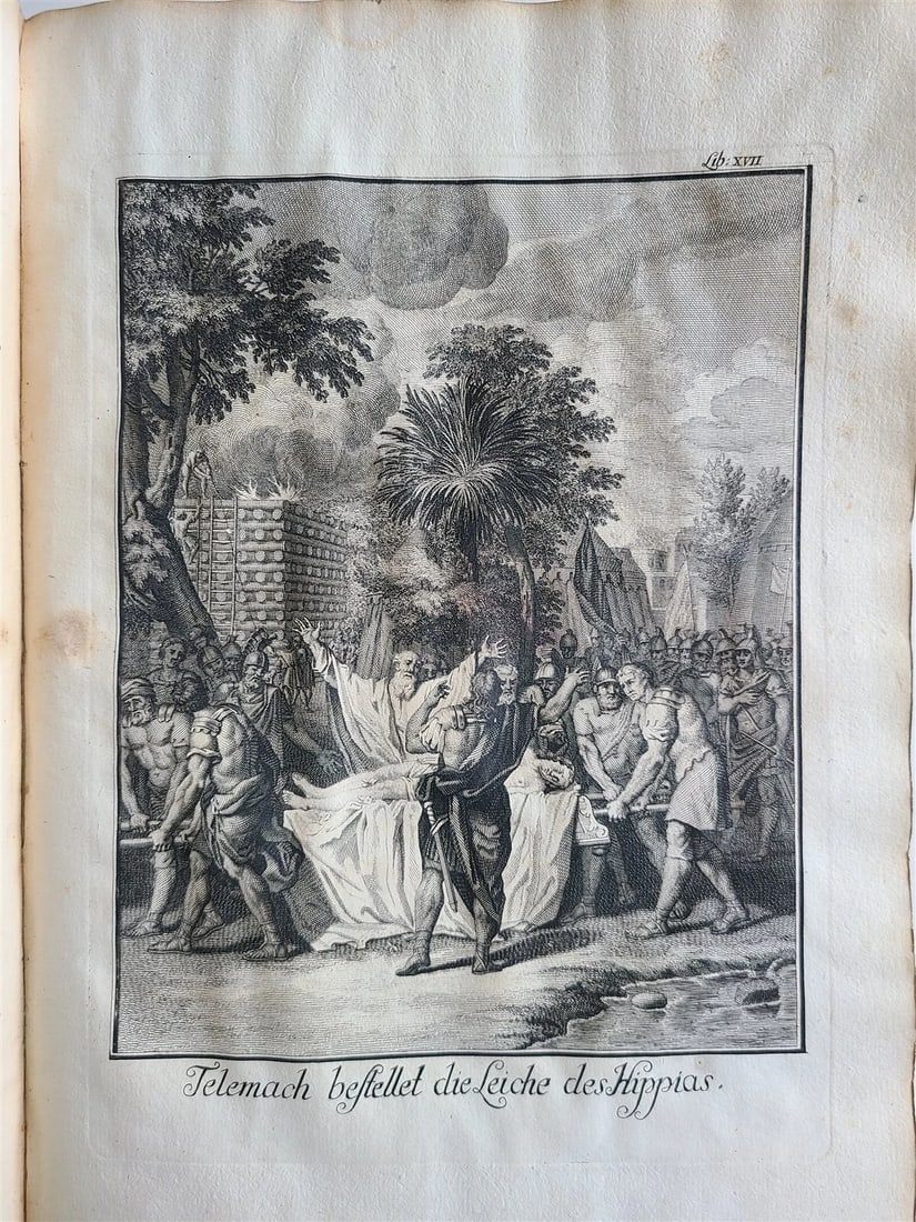 1739 TELEMACHUS SEEKING HIS FATHER ILLUSTRATED FOLIO antique in GERMAN - 11