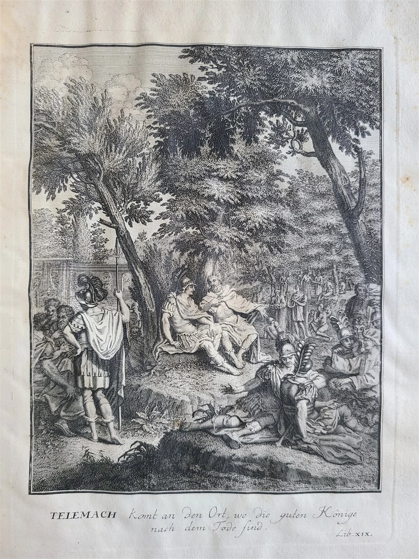 1739 TELEMACHUS SEEKING HIS FATHER ILLUSTRATED FOLIO antique in GERMAN - 12