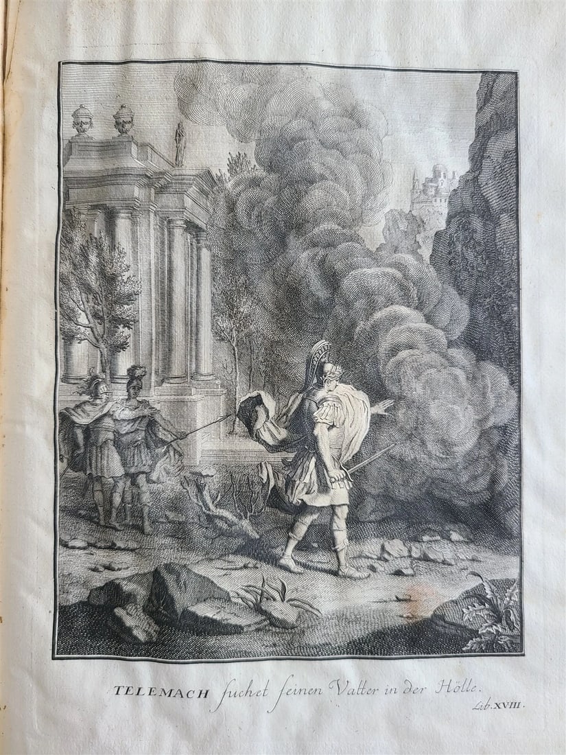 1739 TELEMACHUS SEEKING HIS FATHER ILLUSTRATED FOLIO antique in GERMAN - 13